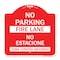 Signmission No Parking Fire Lane-No Estacione Zona Contra Incendio, Red & White Alum, 18" x 18", RW-1818-23729 A-DES-RW-1818-23729 - alternate 1
